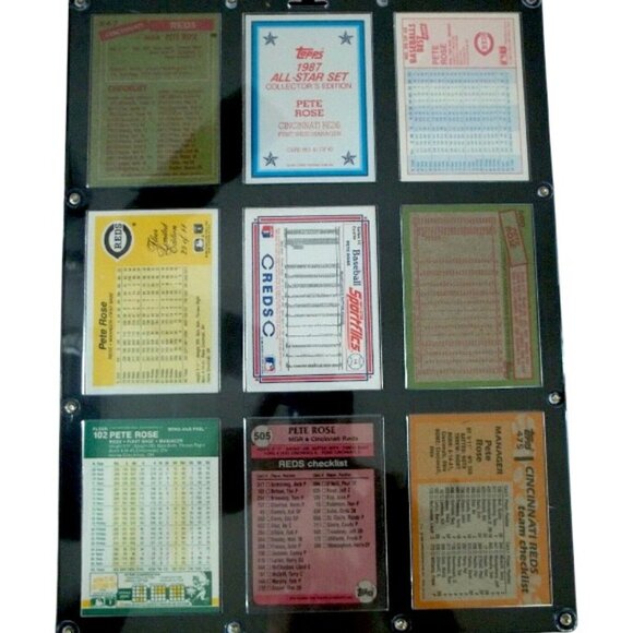 Pete Rose Baseball Card Plaque Fleer 1980's Topps Lot of 9 Sealed Plastic T7 - Picture 2 of 12